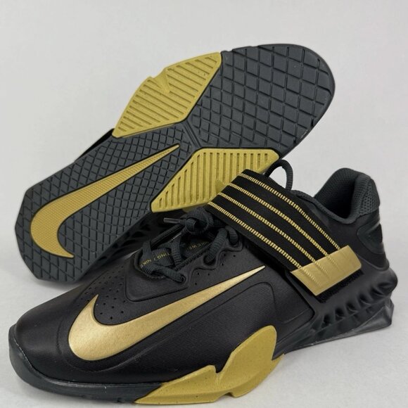 Nike Savaleos Weightlifting Shoes Men's Black Metallic Gold CV5708-00 - Picture 1 of 9